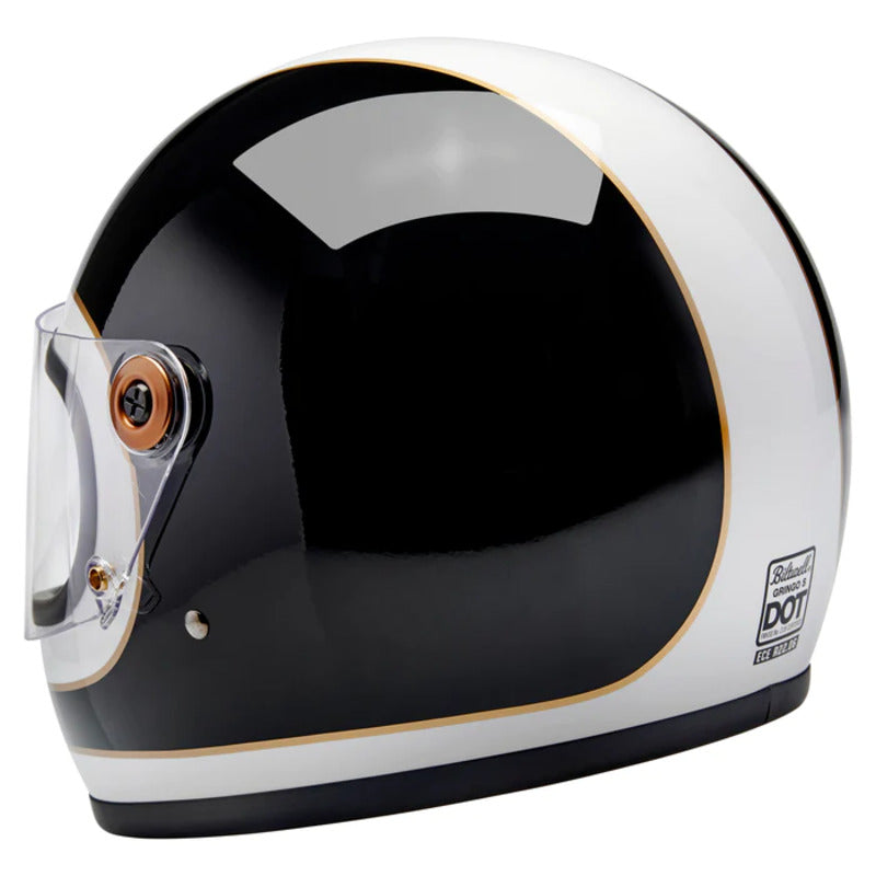 Biltwell Gringo S ECE 22.06 Helmet - Gloss White / Black Tracker