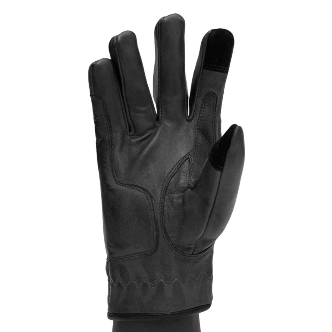 Cafe Quilted Leather Motorcycle Gloves