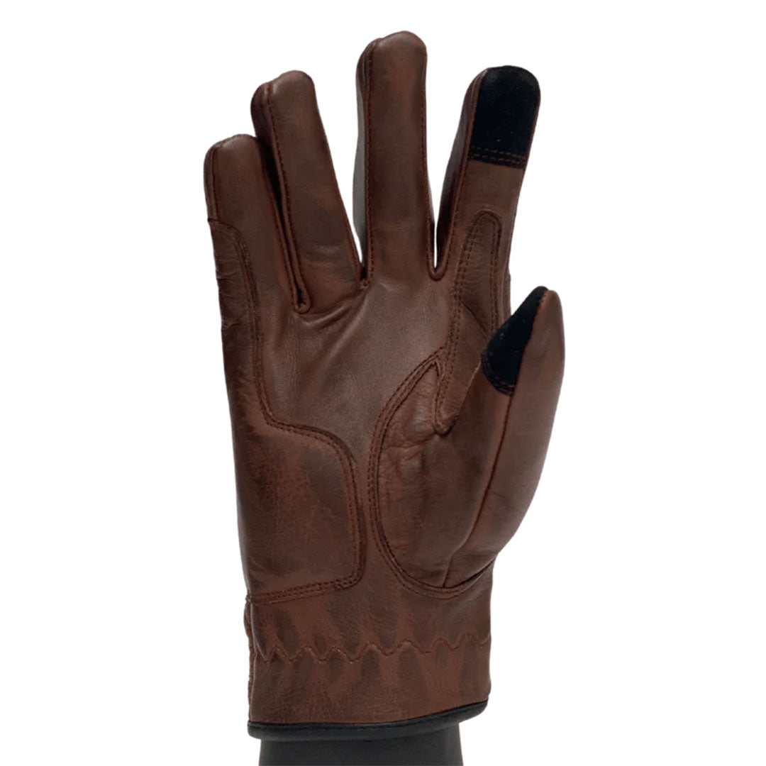 Cafe Quilted Leather Motorcycle Gloves