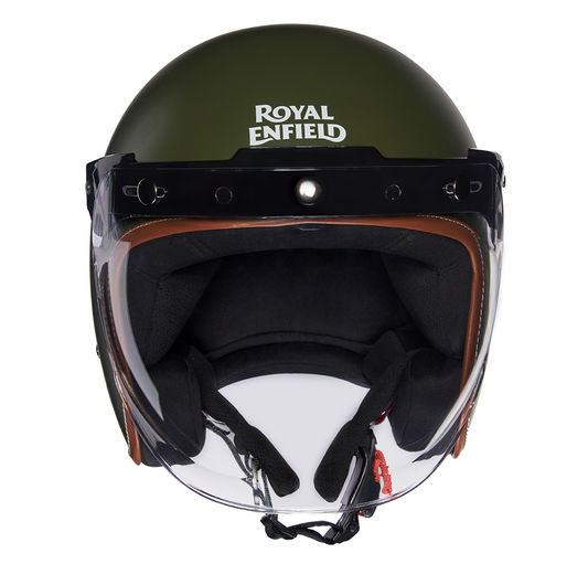 Royal Enfield Open Faced Jet Helmet - Battle Green