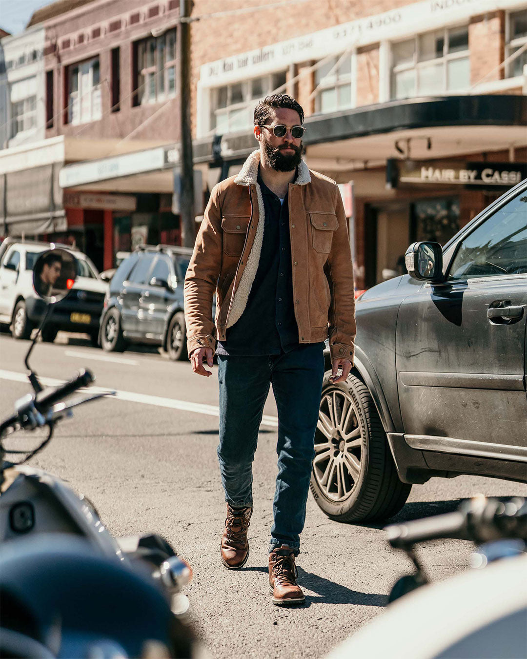 Byron Nubuck Leather Motorcycle Jacket (Armoured)