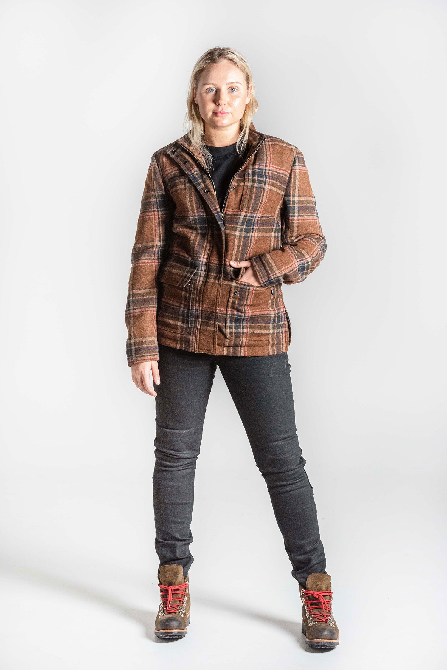 Darley Womens Plaid Motorcycle Jacket Merla Moto