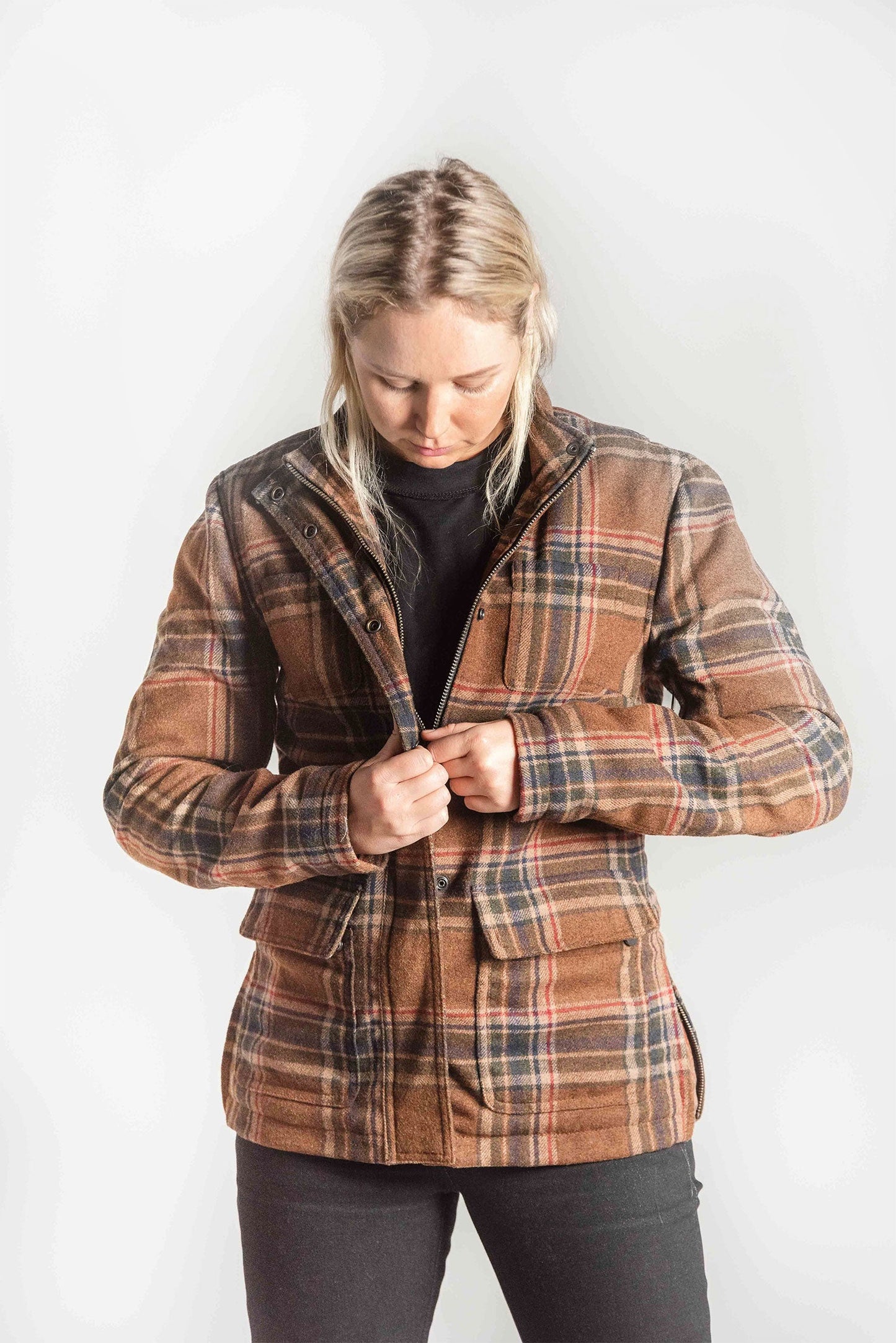 Darley Womens Plaid Motorcycle Jacket Merla Moto